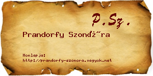 Prandorfy Szonóra névjegykártya